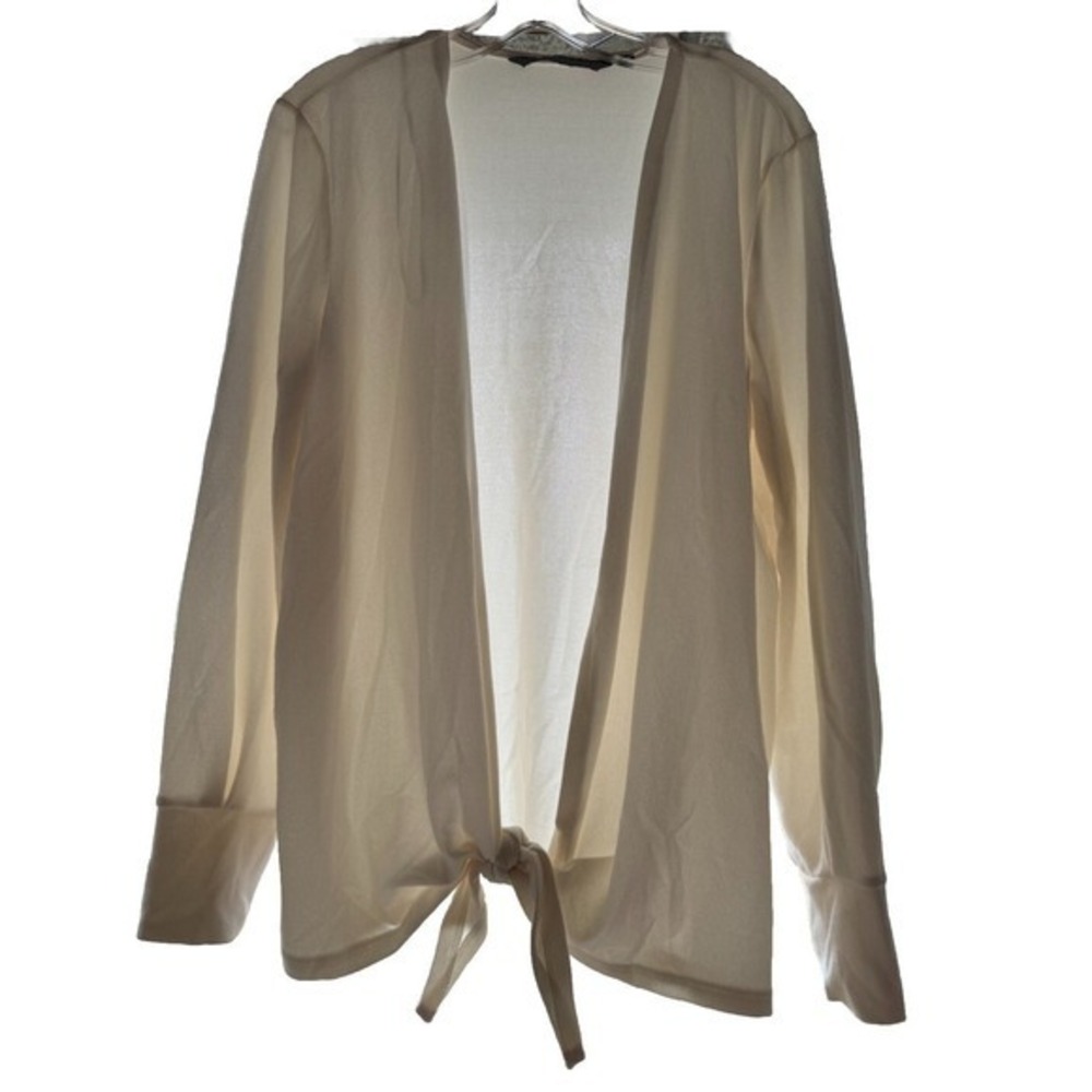 Colleen Lopez Cream Tie-Front Topper /Shell/Sweater Large!! NICE!!